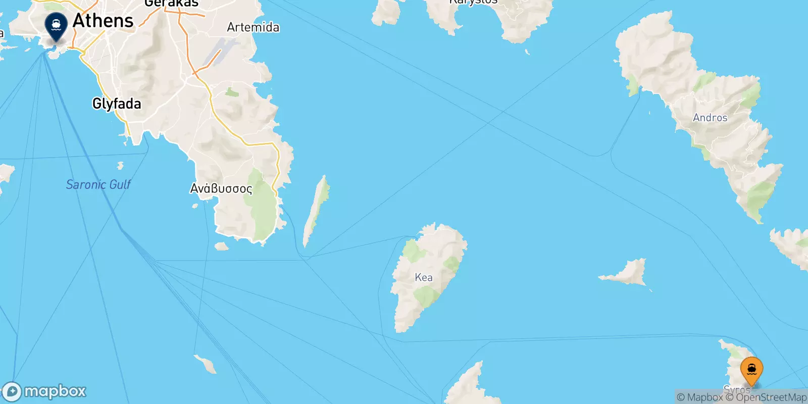 Ferries from Syros to Piraeus