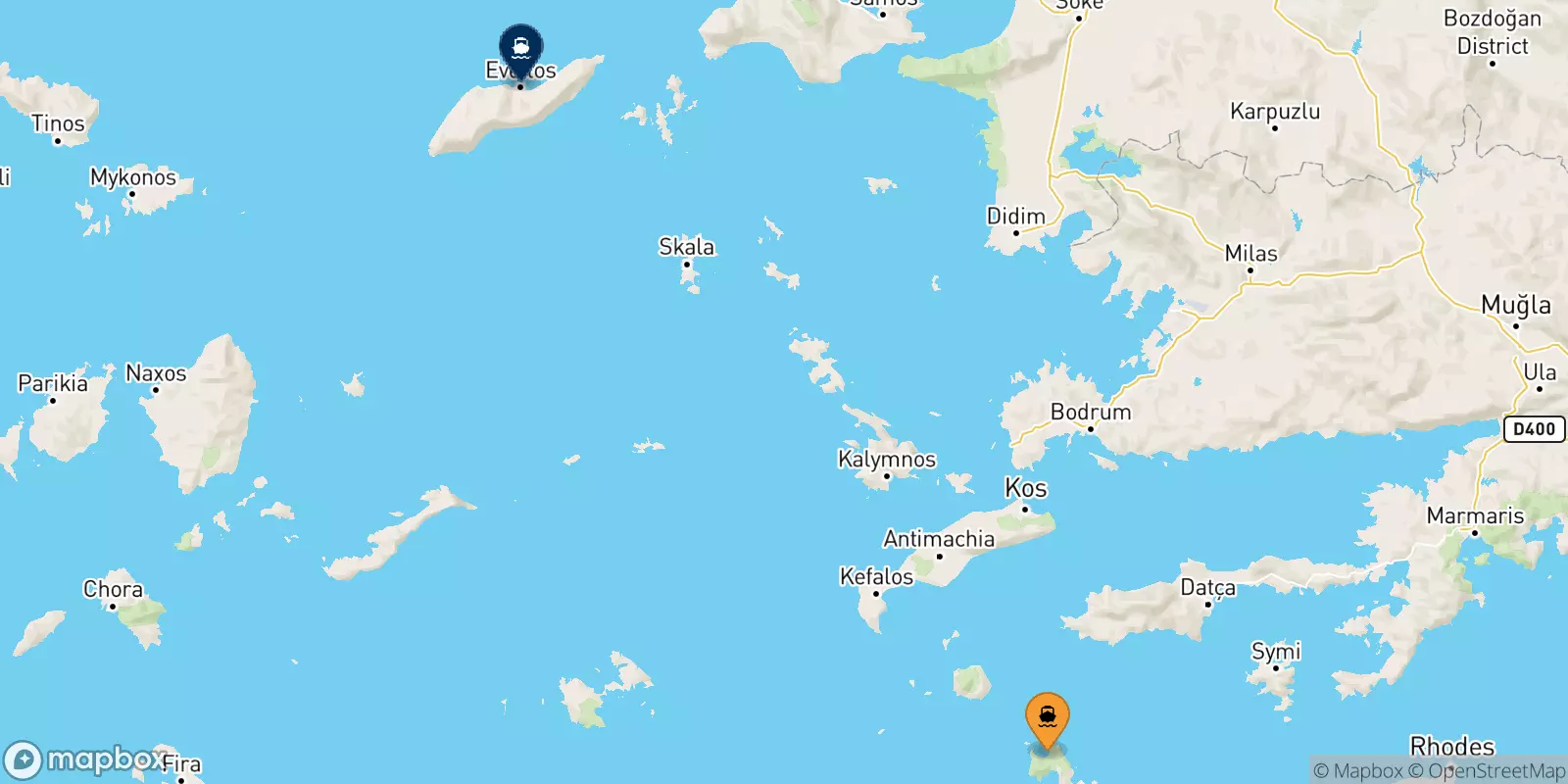 Ferries from Tilos to Evdilos (Ikaria)