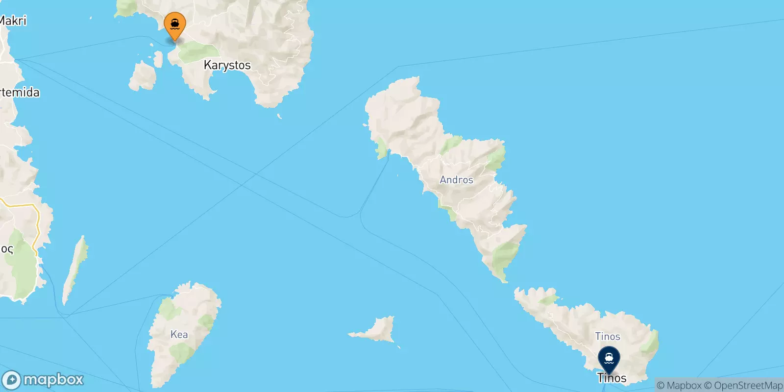 Ferries from Karystos to Tinos