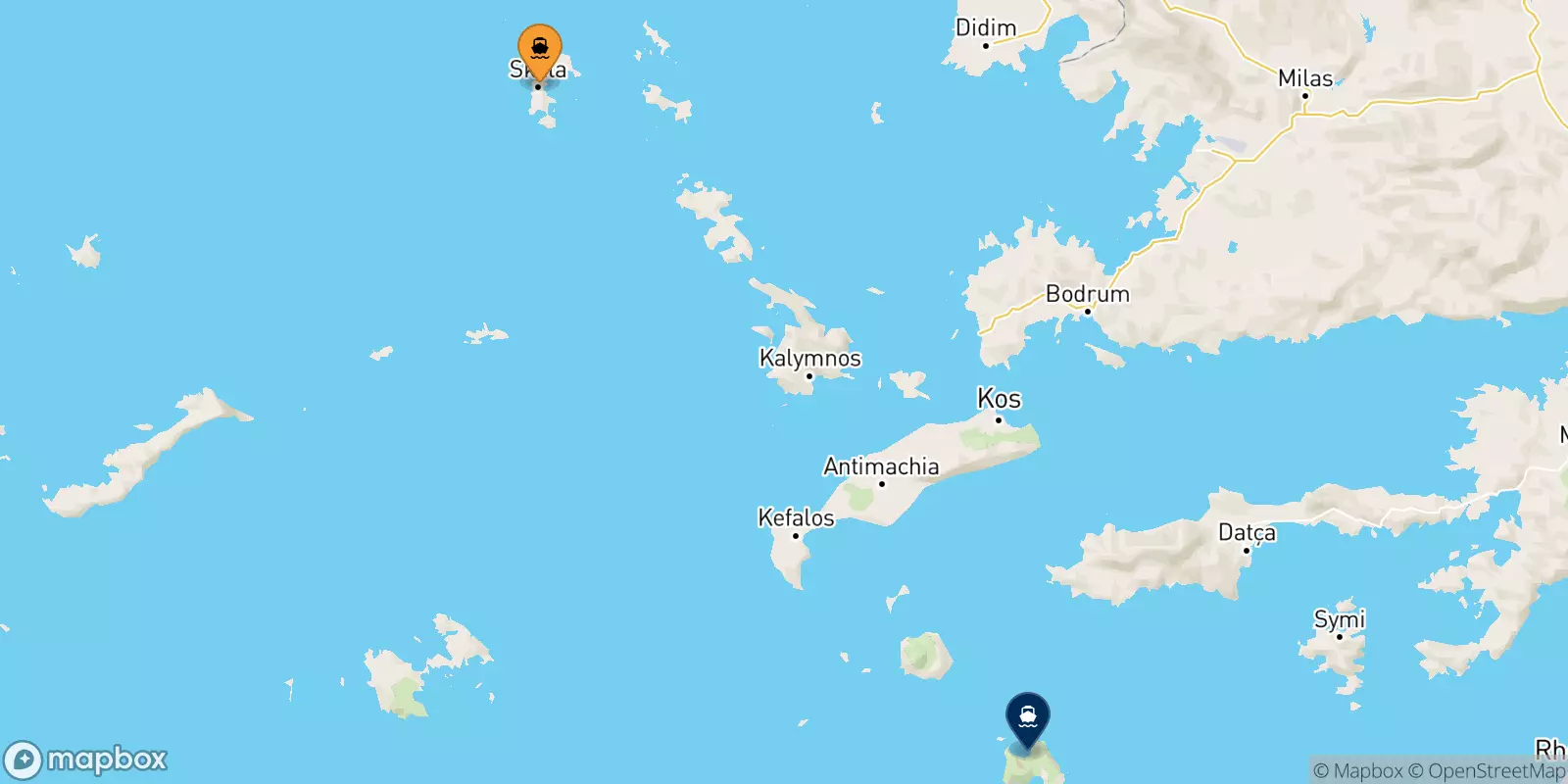 Ferries from Patmos to Tilos