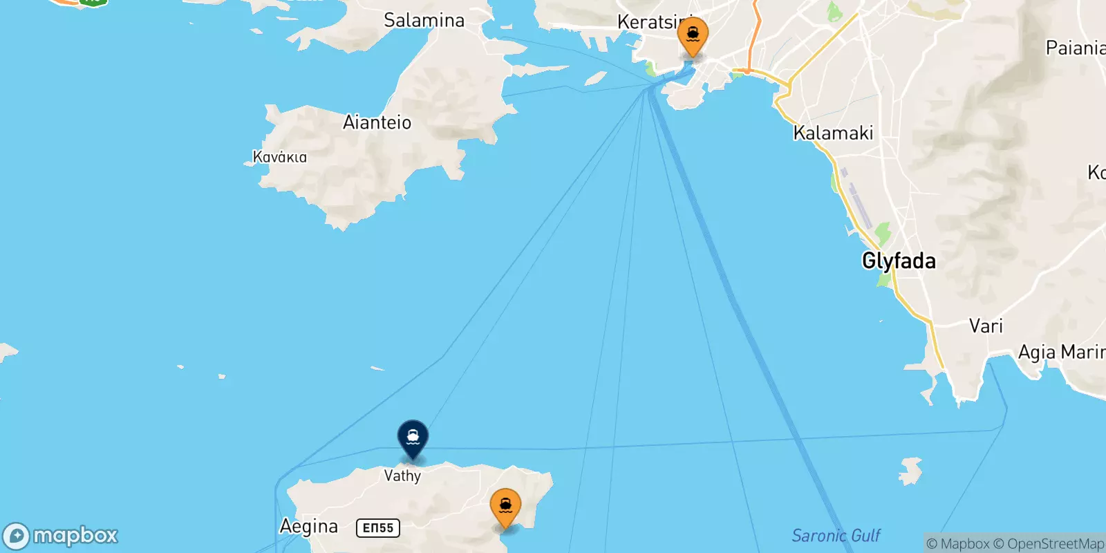 Ferries from Greece to Souvala (Aegina)