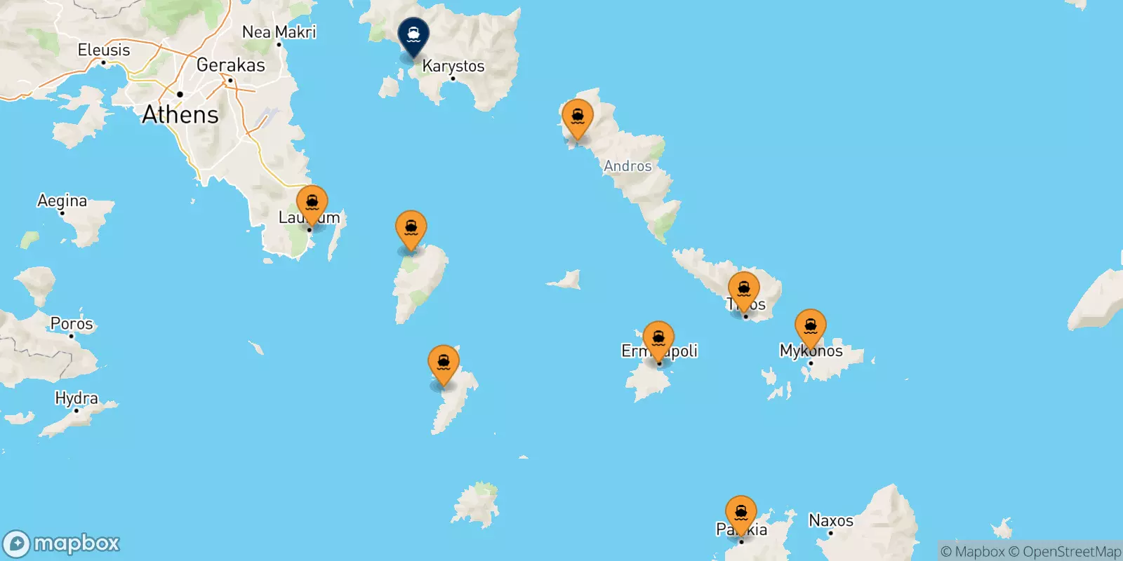 Ferries from Greece to Karystos