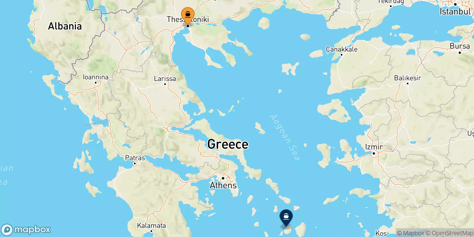 Ferries from Thessaloniki to Paros