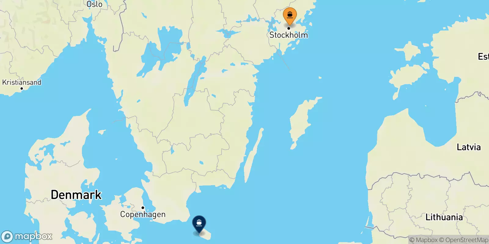 Ferries from Stockholm to Bornholm Island