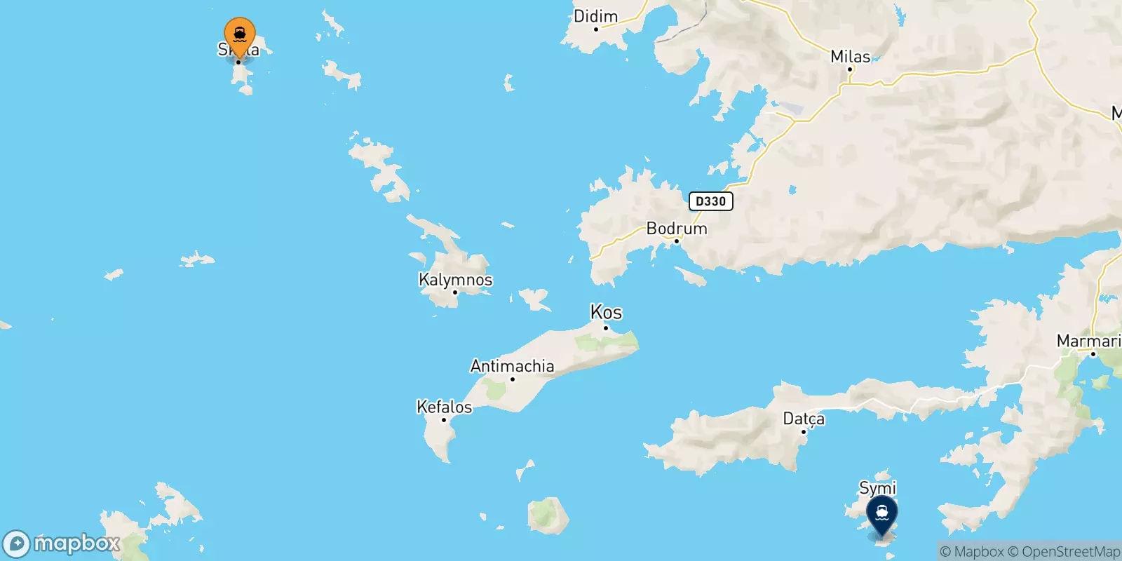 Ferries from Patmos to Panormitis (Symi)