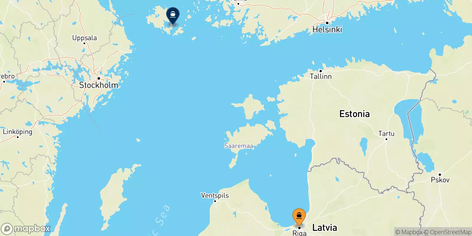 Ferries from Latvia to the Aland Islands