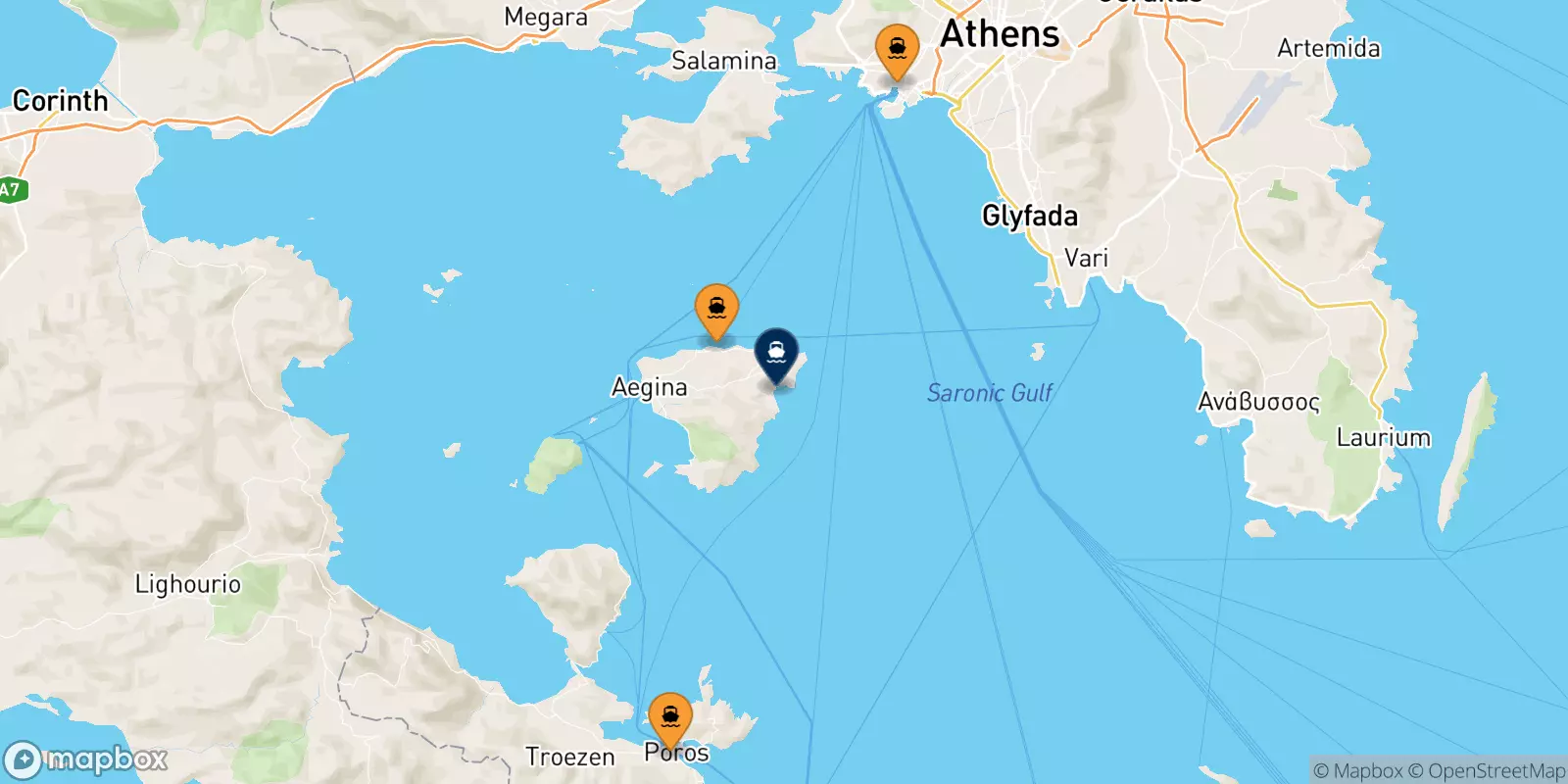 Ferries to Agia Marina (Aegina)