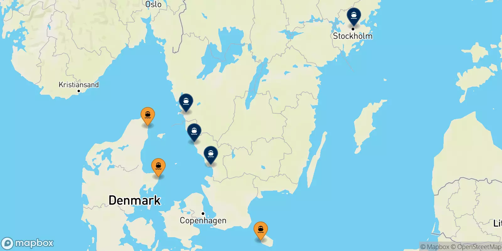 Ferries from Denmark to Sweden